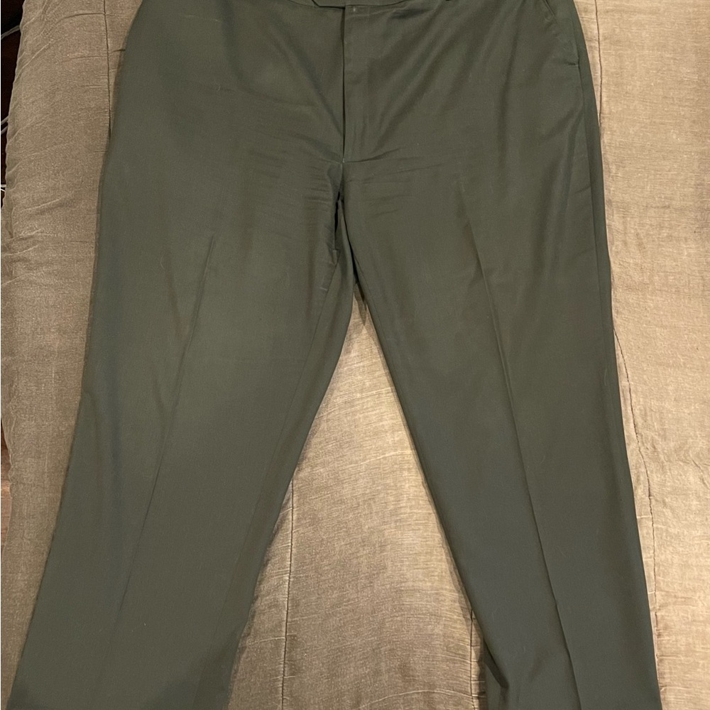 Pronto Uomo Green Dress Pants Classic Style